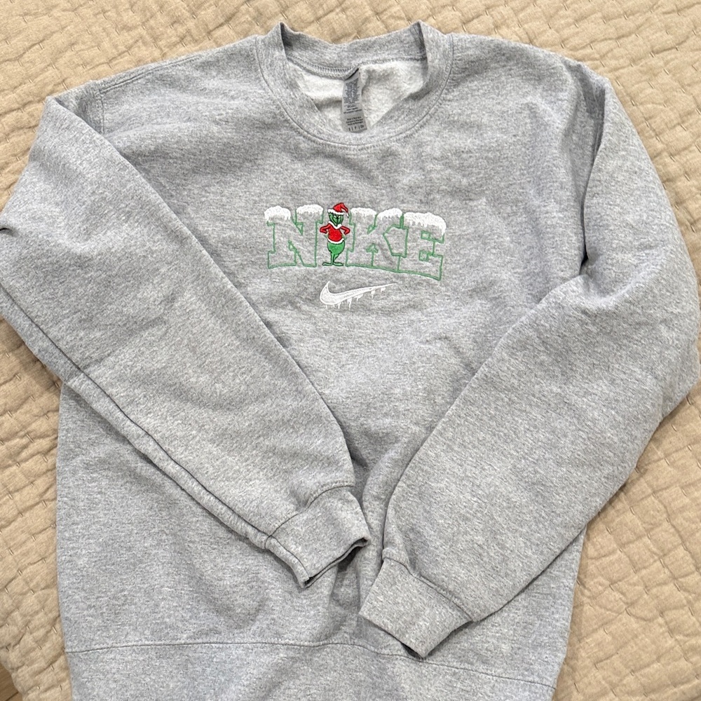 Nike Gray Men's Sweater (custom embroidered)
